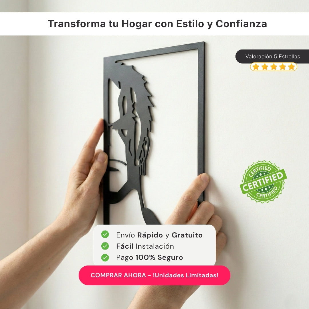 Luffy One Piece: Cuadro de Madera MDF Negra Minimalista