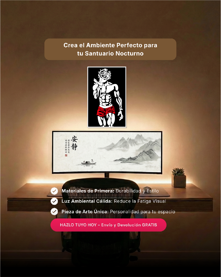 Baki Hanma Edición Limitada: Cuadro de Madera MDF Negra