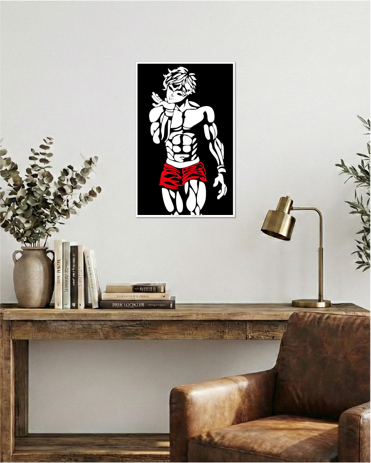 Baki Hanma Edición Limitada: Cuadro de Madera MDF Negra