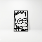 Bart Simpson: Cuadro Decorativo en Madera MDF Negra