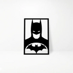 Batman DC Comics: Cuadro de Madera MDF Negra Minimalista