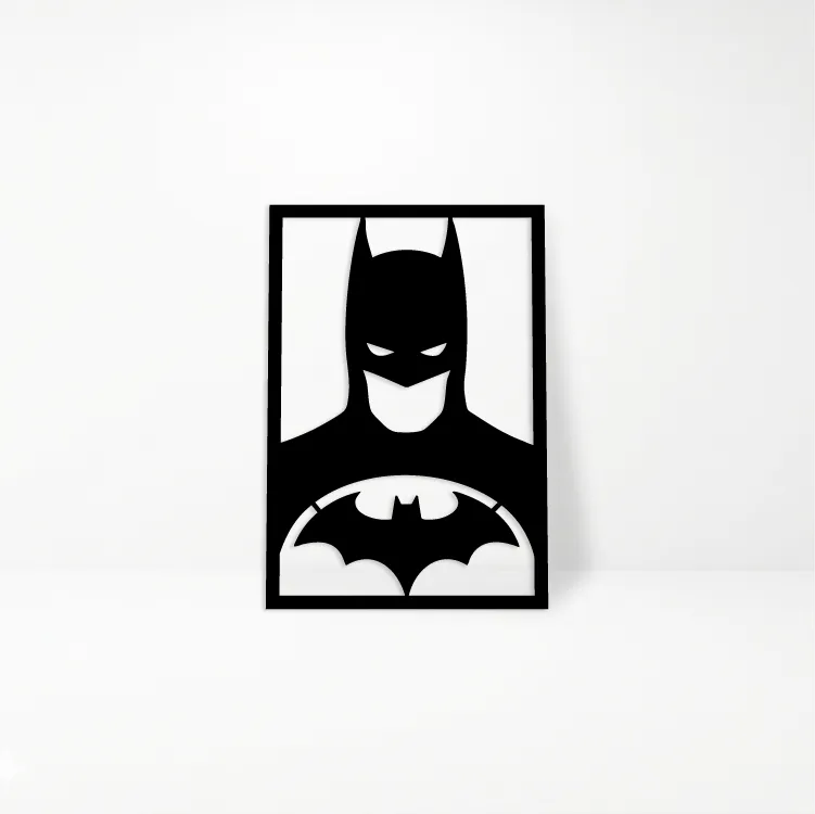 Batman DC Comics: Cuadro de Madera MDF Negra Minimalista