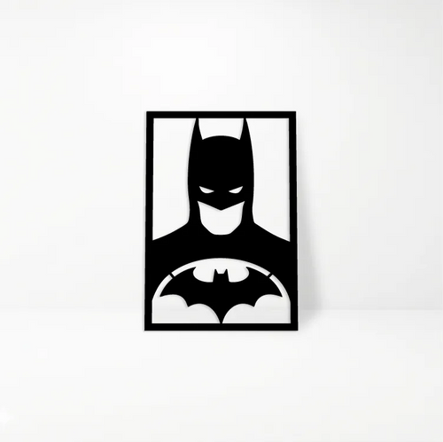 Batman DC Comics: Cuadro de Madera MDF Negra Minimalista