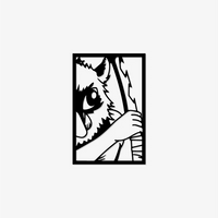 Inosuke Hashibira Demon Slayer: Cuadro de Madera MDF Negra