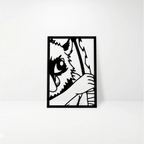 Inosuke Hashibira Demon Slayer: Cuadro de Madera MDF Negra