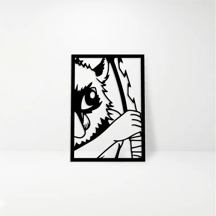 Inosuke Hashibira Demon Slayer: Cuadro de Madera MDF Negra