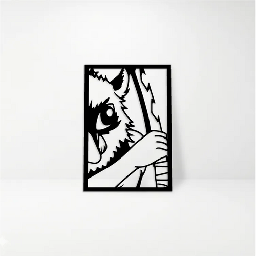 Inosuke Hashibira Demon Slayer: Cuadro de Madera MDF Negra