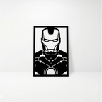 Iron Man Marvel: Cuadro Decorativo en Madera MDF Negra