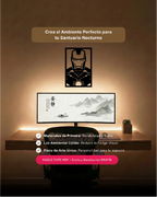Iron Man Marvel: Cuadro Decorativo en Madera MDF Negra