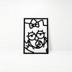 Maggie Simpson: Cuadro Decorativo en Madera MDF Negra