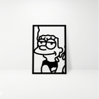 Marge Simpson: Cuadro Decorativo en Madera MDF Negra