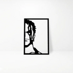 Roronoa Zoro One Piece: Cuadro de Madera MDF Negra Minimalista
