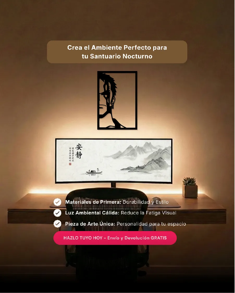 Roronoa Zoro One Piece: Cuadro de Madera MDF Negra Minimalista