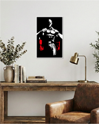 Saitama One Punch Man: Cuadro en Madera MDF Negra Minimalista