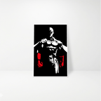 Saitama One Punch Man: Cuadro en Madera MDF Negra Minimalista