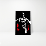 Saitama One Punch Man: Cuadro en Madera MDF Negra Minimalista