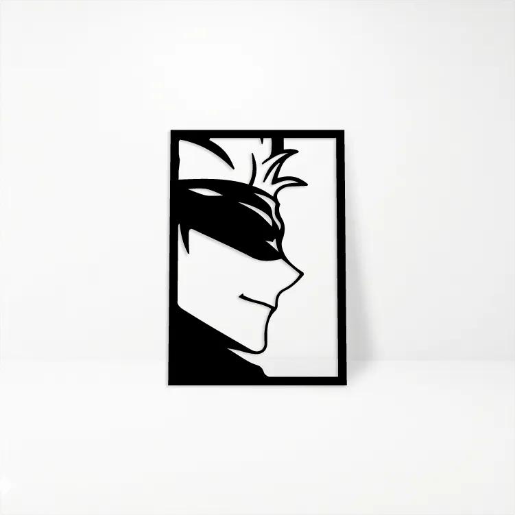 Satoru Gojo Jujutsu Kaisen: Cuadro de Madera MDF Negra Decorativo