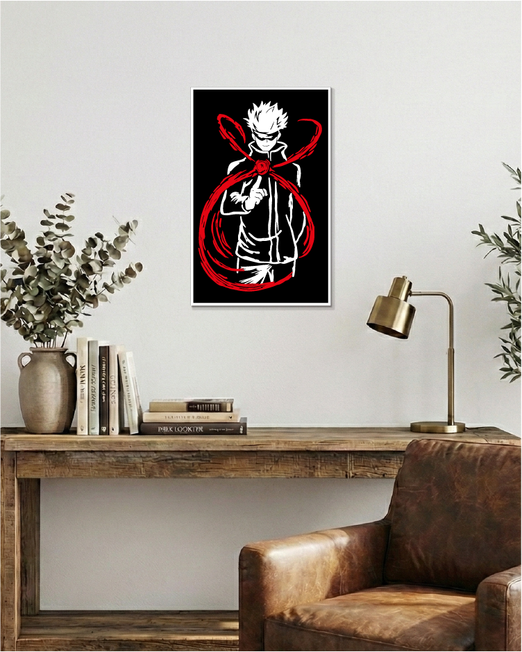 Satoru Gojo Edición Limitada: Cuadro de Madera MDF Negra