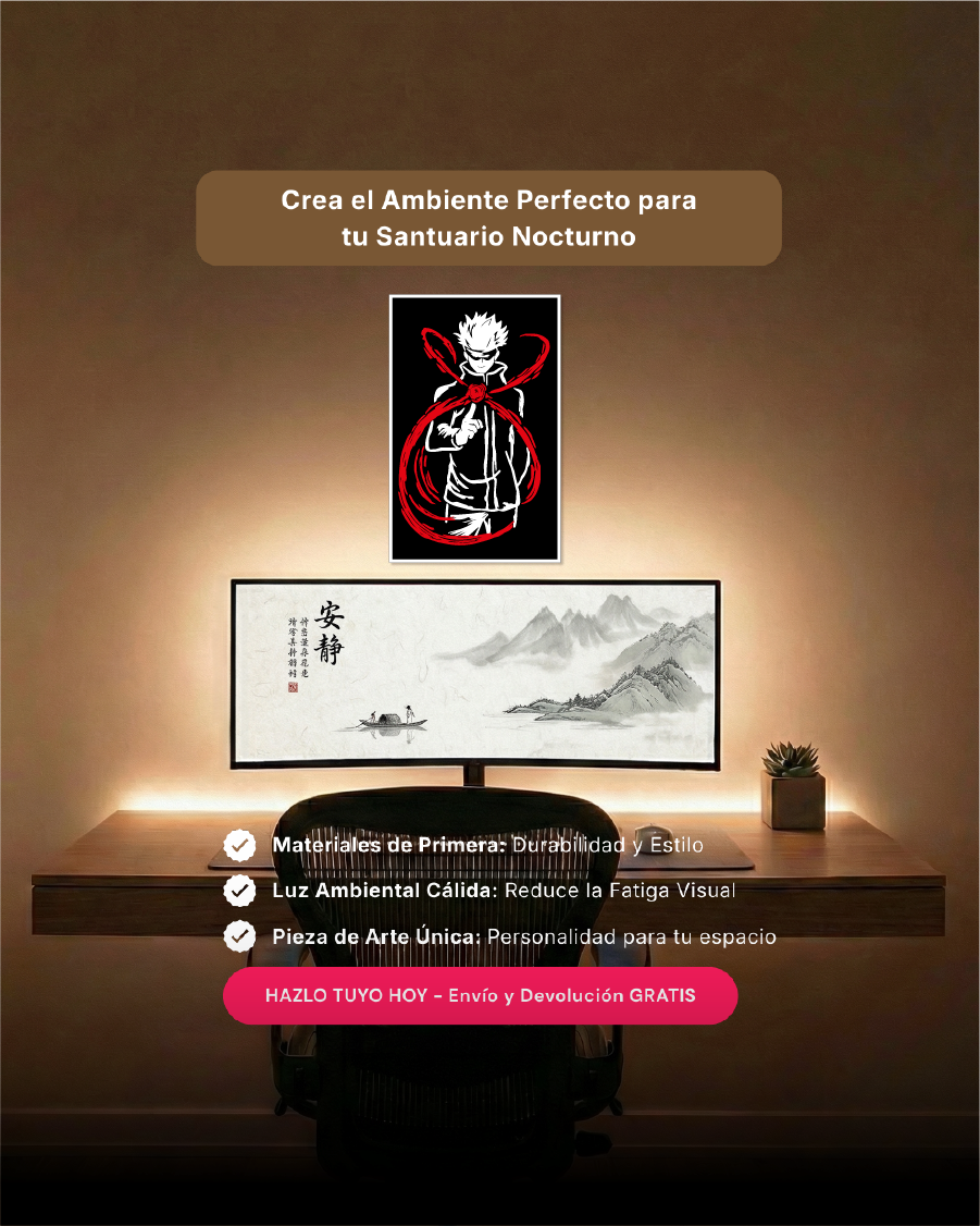 Satoru Gojo Edición Limitada: Cuadro de Madera MDF Negra