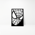 Spiderman: Cuadro Decorativo en Madera MDF Negra Minimalista