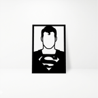Superman DC Comics: Cuadro Decorativo en Madera MDF Negra