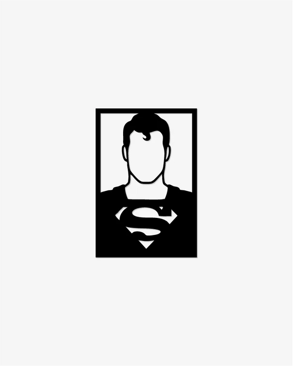 Superman DC Comics: Cuadro Decorativo en Madera MDF Negra