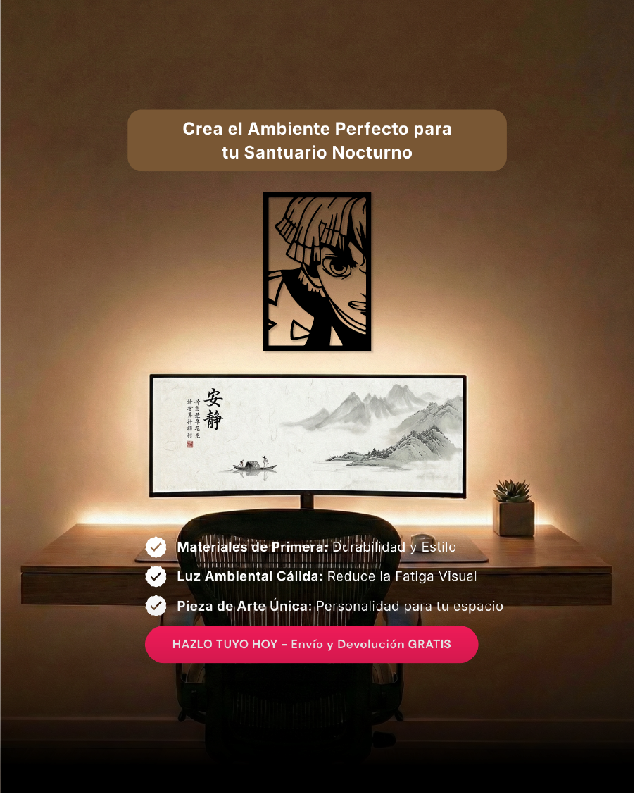 Arte de pared temático para setup gamer con silueta de icono eléctrico en MDF, ideal para coleccionistas de anime.