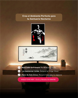 Arte de pared geek para setup gamer con silueta de icono de fuerza en MDF negro, ideal para ambientes creativos.