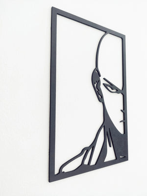 Saitama One Punch Man: Cuadro Decorativo en Madera MDF Negra