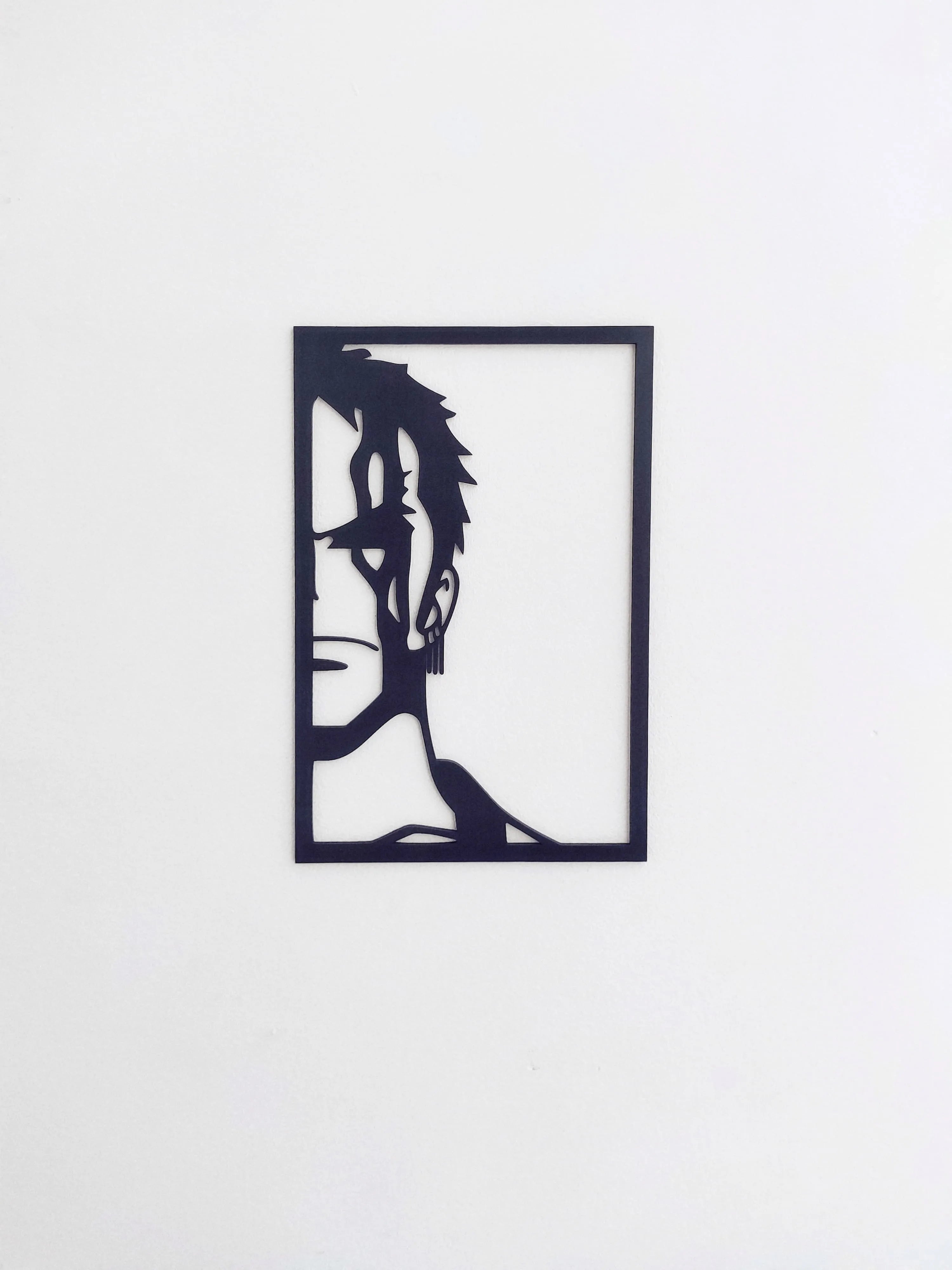 Roronoa Zoro One Piece: Cuadro de Madera MDF Negra Minimalista