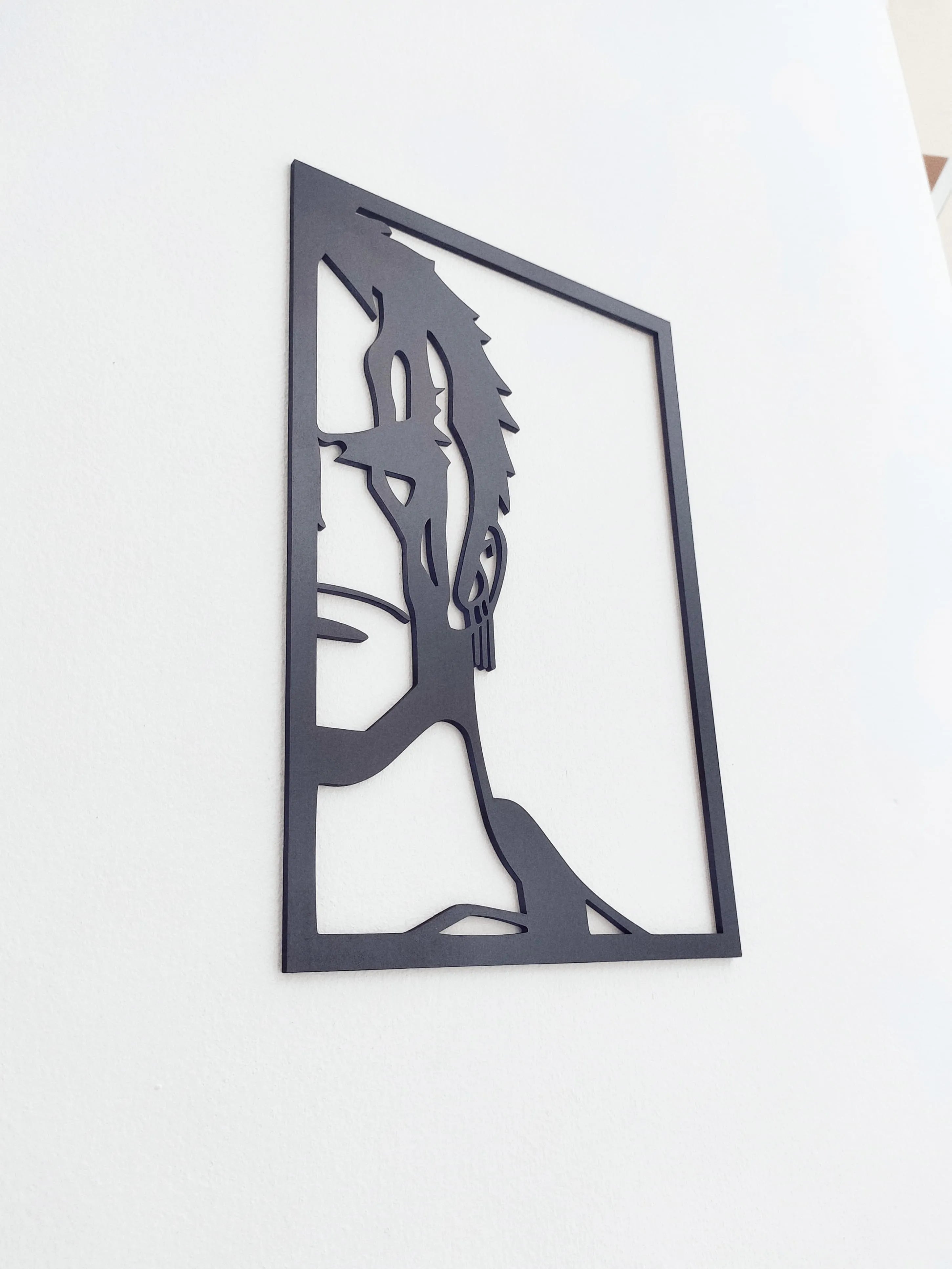 Roronoa Zoro One Piece: Cuadro de Madera MDF Negra Minimalista