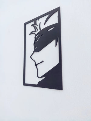 Satoru Gojo Jujutsu Kaisen: Cuadro de Madera MDF Negra Decorativo